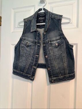 Silver Jeans Dark Wash Denim Vest